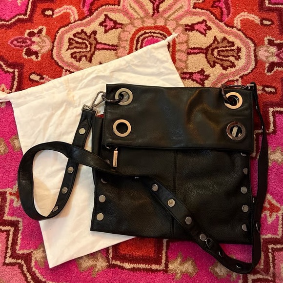 Hammitt Black Crossbody Bag with Silver Accents